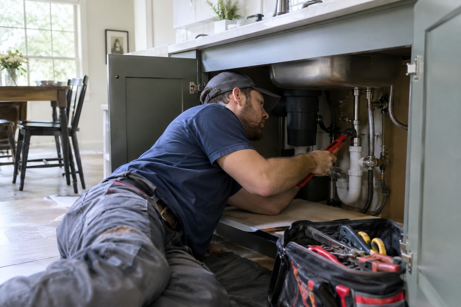 The Test Plumbing Co crew on the job